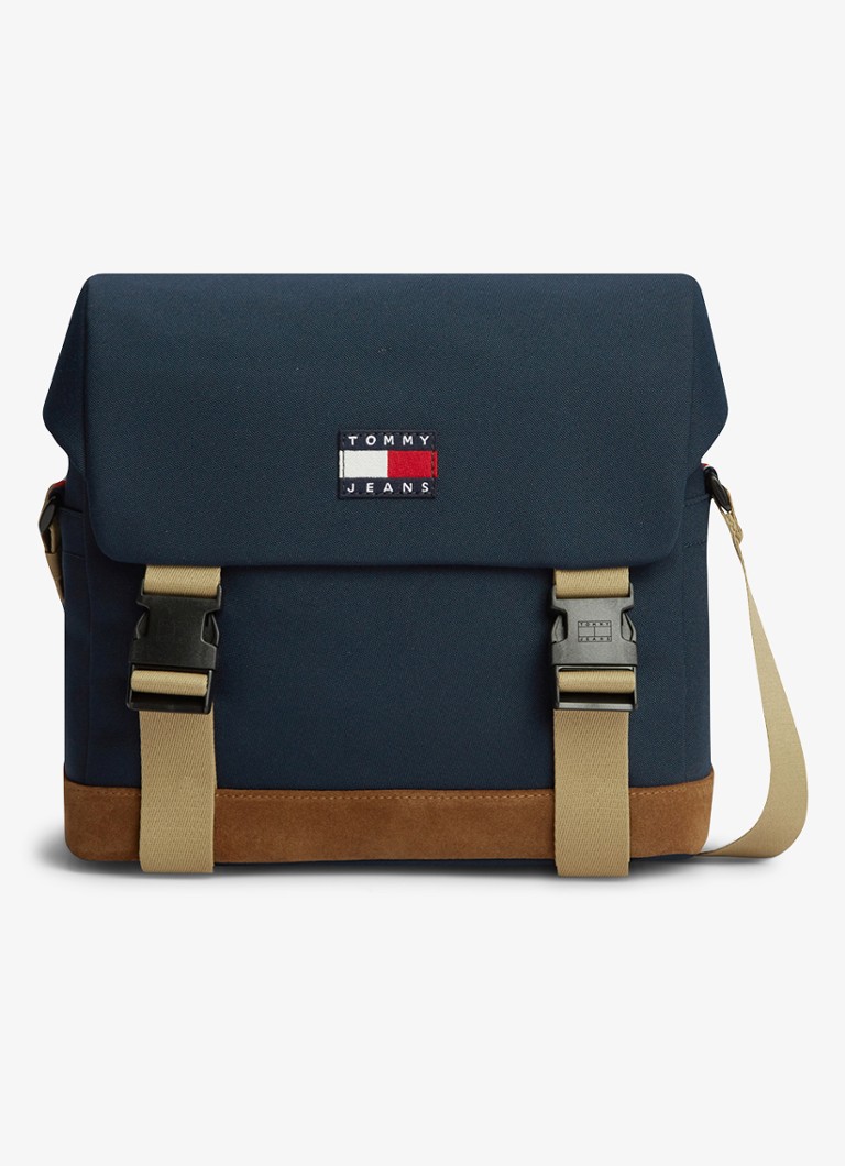 Tommy Hilfiger Heren Schoudertas met logo in de kleur Donkerblauw