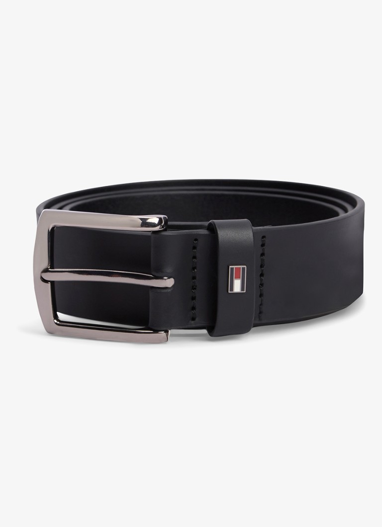 Tommy Hilfiger Heren Riem van leer in de kleur Zwart