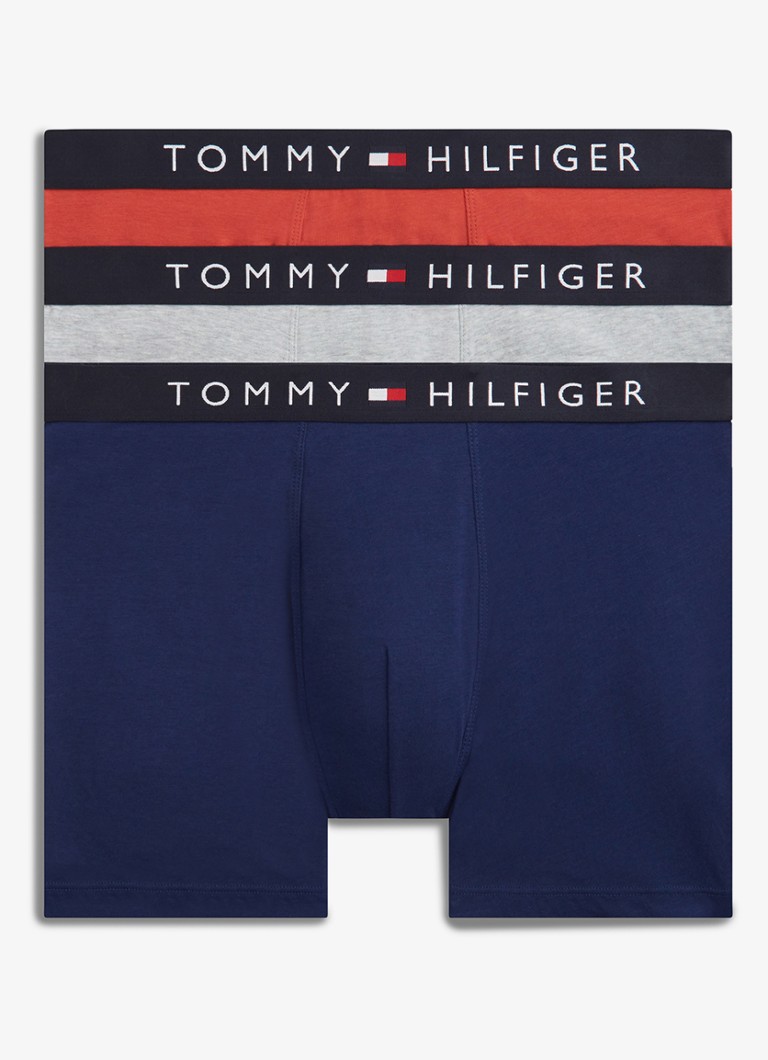 Tommy Hilfiger Heren Boxershorts met logoband in 3-pack in de kleur Multicolor