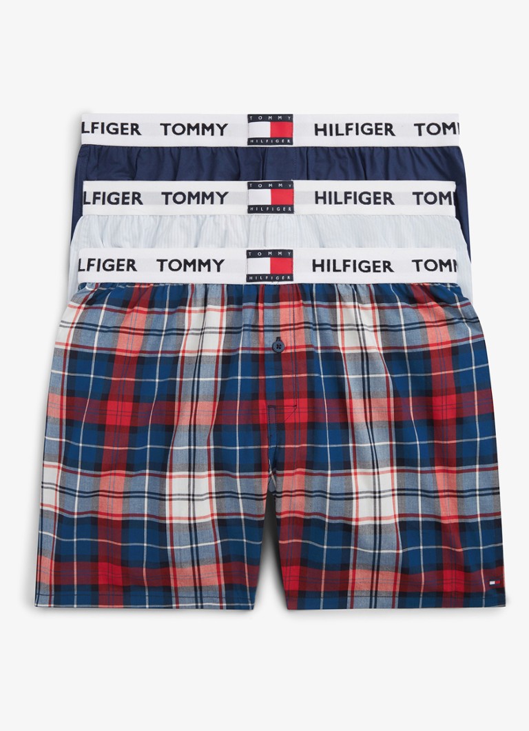 Tommy Hilfiger Heren Boxershorts met logoband in 3-pack in de kleur Multicolor