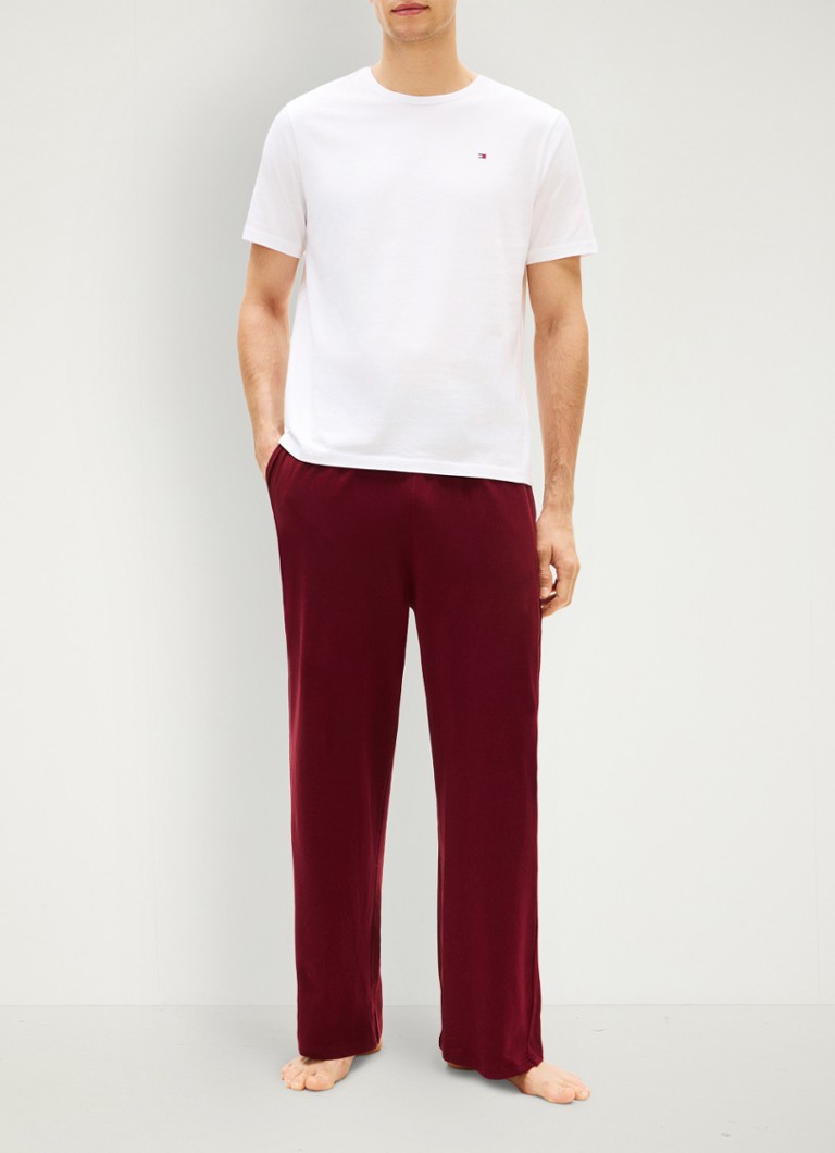 Tommy Hilfiger Heren T-shirt met logo in 3-pack in de kleur Wit