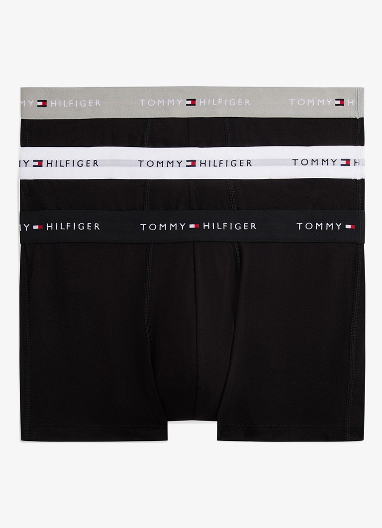 Tommy Hilfiger Heren Boxershorts met logoband in 3-pack in de kleur Grijsmele