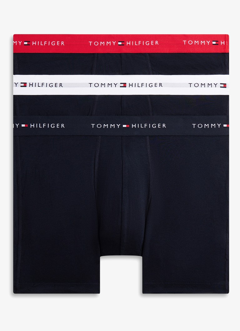 Tommy Hilfiger Heren Boxershorts met logoband in 3-pack in de kleur Zwart