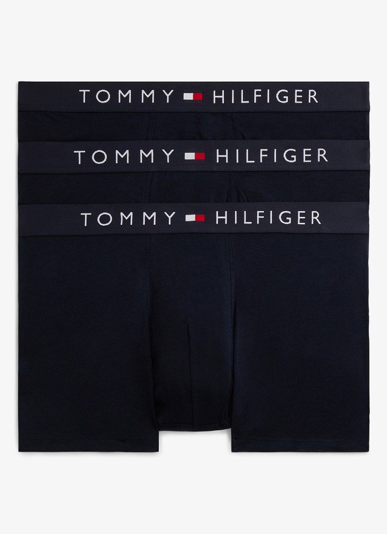 Tommy Hilfiger Heren Boxershorts met logoband in 3-pack in de kleur Naturel