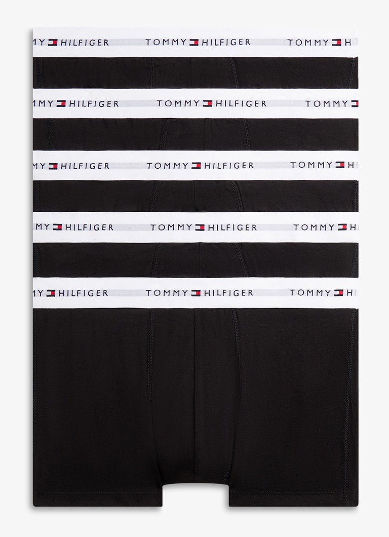 Tommy Hilfiger Heren Boxershorts met logoband in 5-pack in de kleur Zwart