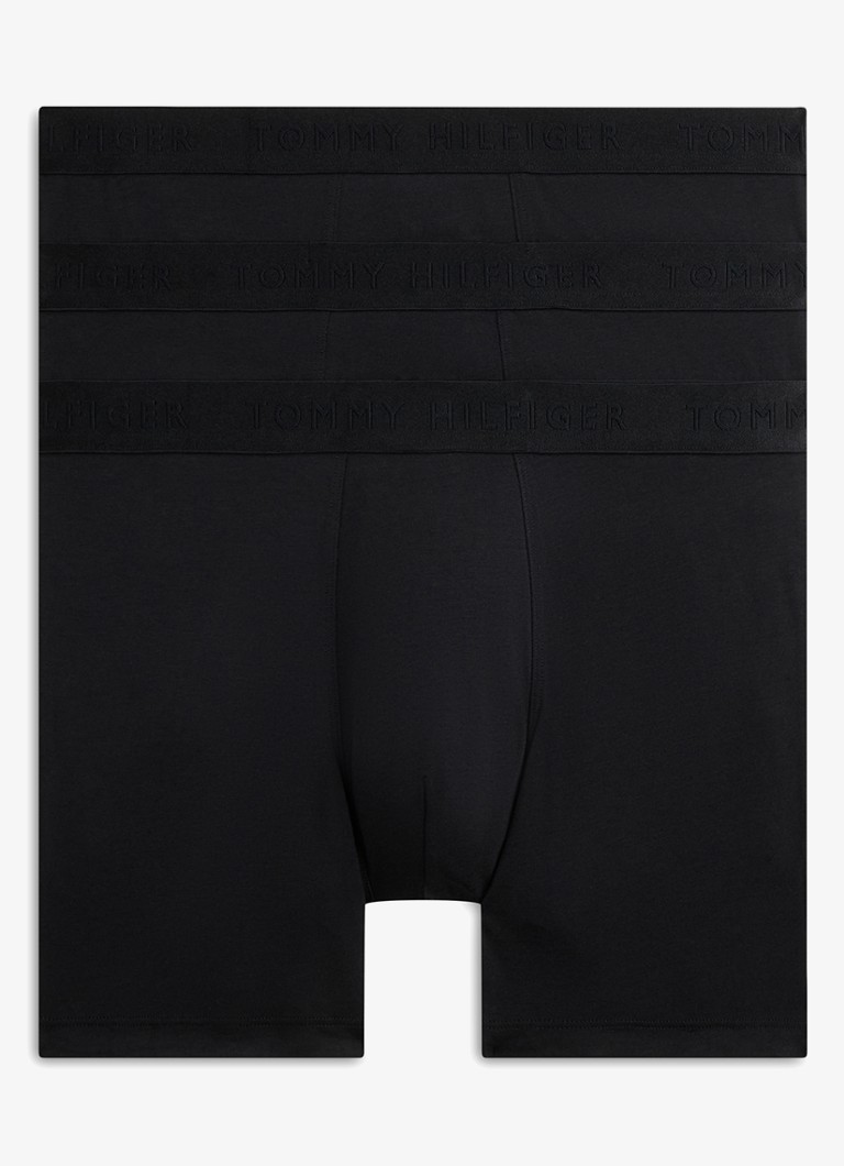 Tommy Hilfiger Heren Boxershorts met logoband in 3-pack in de kleur Zwart
