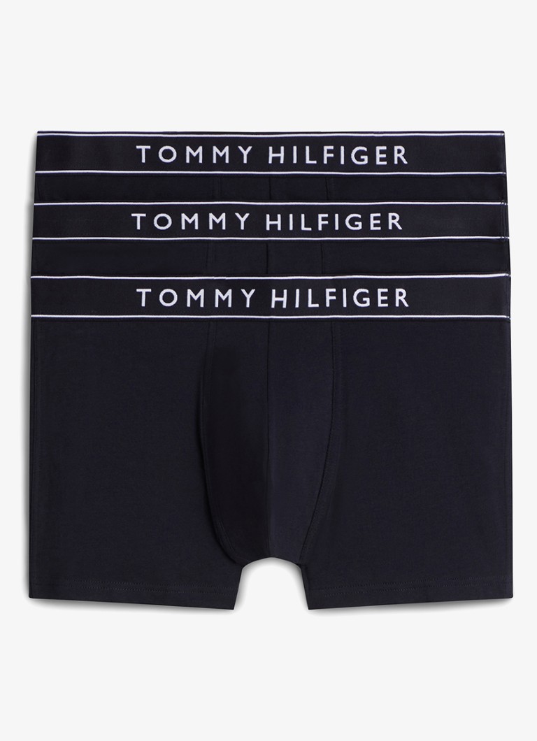 Tommy Hilfiger Heren Boxershorts met logoband in 3-pack in de kleur Donkerblauw