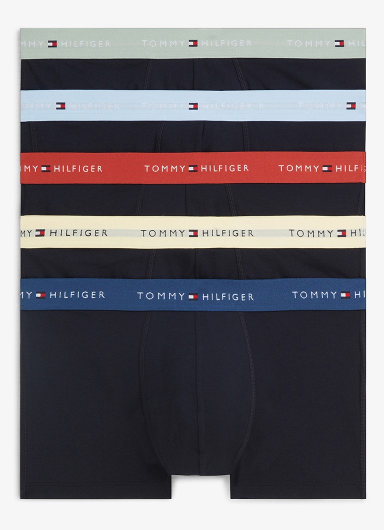 Tommy Hilfiger Heren Boxershorts met logoband in 5-pack in de kleur Zwart