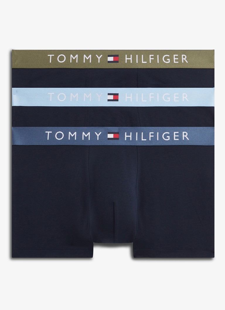 Tommy Hilfiger Heren Boxershorts met logoband in 3-pack in de kleur Zwart