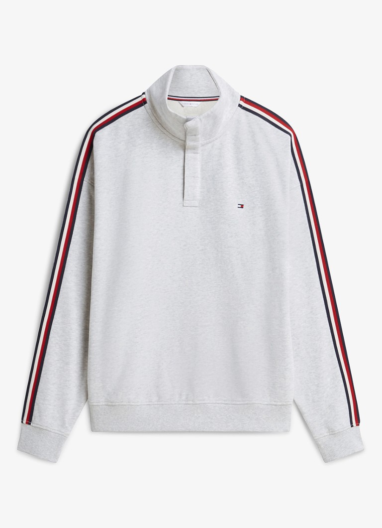 Tommy Hilfiger Heren Sweater met opstaande kraag in de kleur Grijs