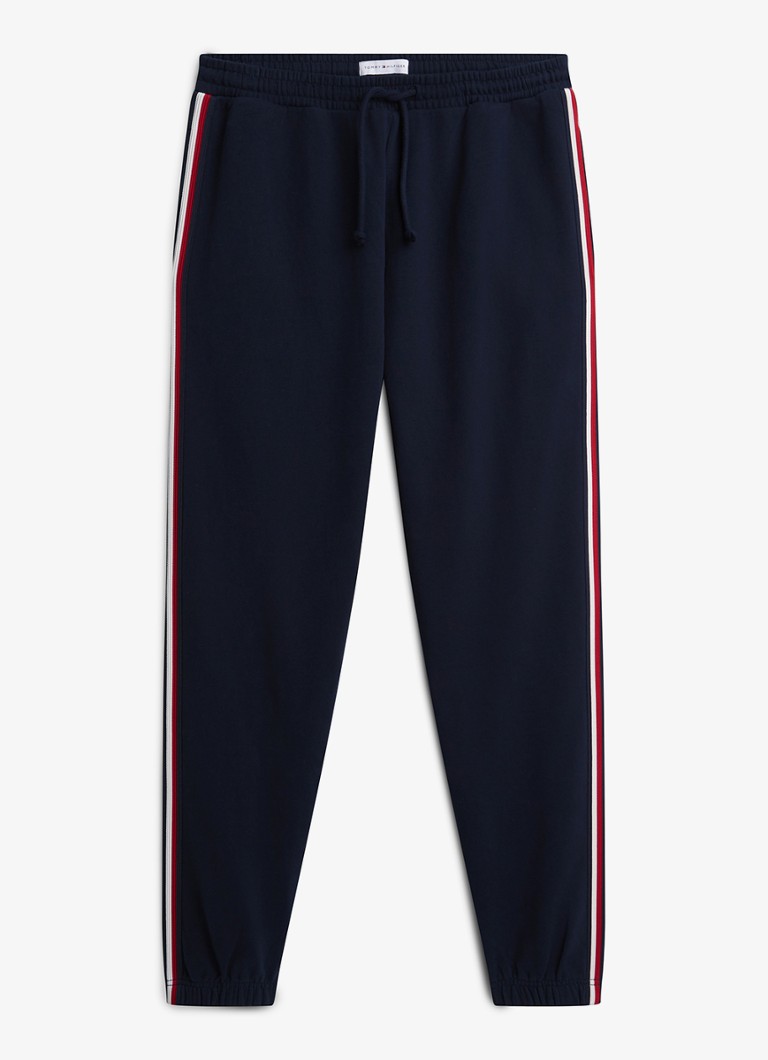 Tommy Hilfiger Heren Tapered fit lounge joggingbroek met logoband in de kleur Donkerblauw