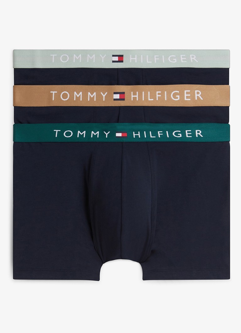 Tommy Hilfiger Heren Boxershort van katoen met logoband 3-pack in de kleur Zwart