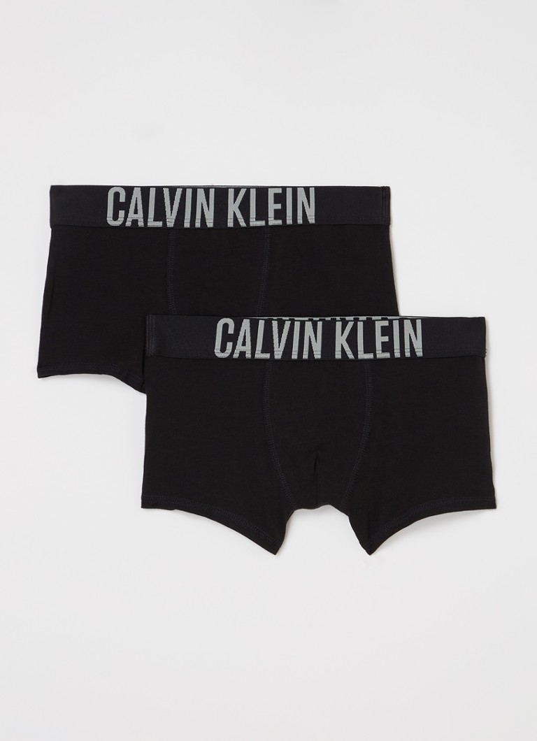Calvin Klein Jongens Boxershorts met logoband in 2-pack in de kleur Zwart