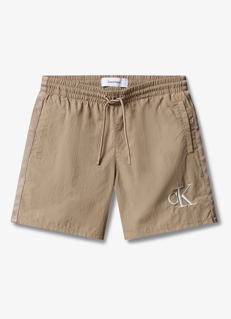 Calvin Klein Jongens Zwemshorts met trekkoord in de kleur Donkerbeige