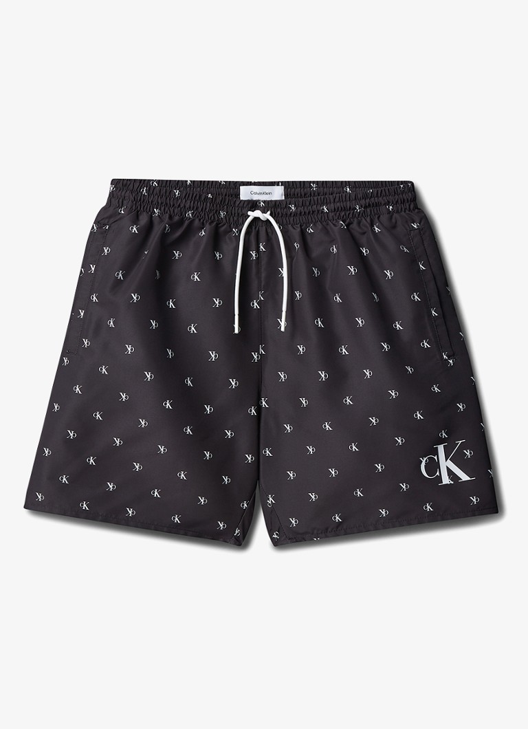 Calvin Klein Jongens Zwemshorts met logoprint in de kleur Zwart