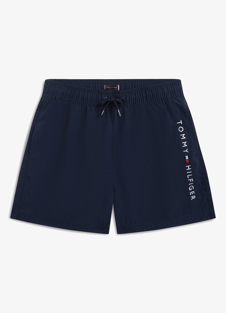 Tommy Hilfiger Jongens Zwemshorts met steekzakken en logo in de kleur Donkerblauw