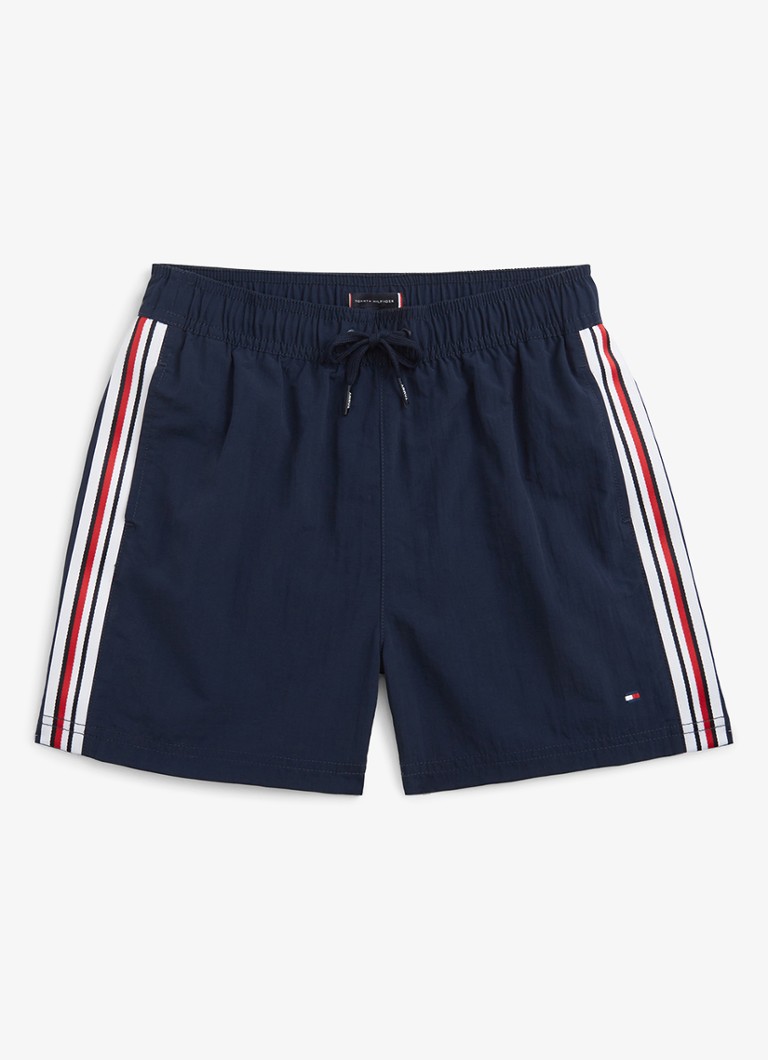 Tommy Hilfiger Jongens Zwemshorts met steekzakken en logo in de kleur Donkerblauw