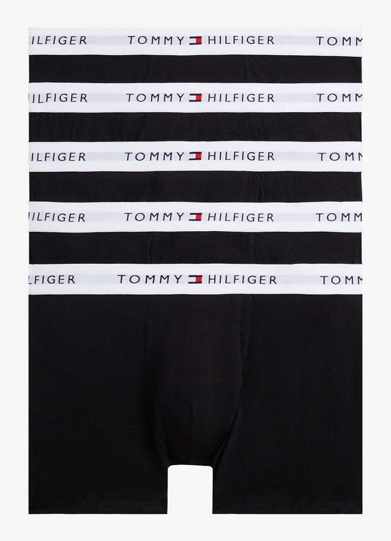 Tommy Hilfiger Jongens Boxershorts met logoband in 5-pack in de kleur