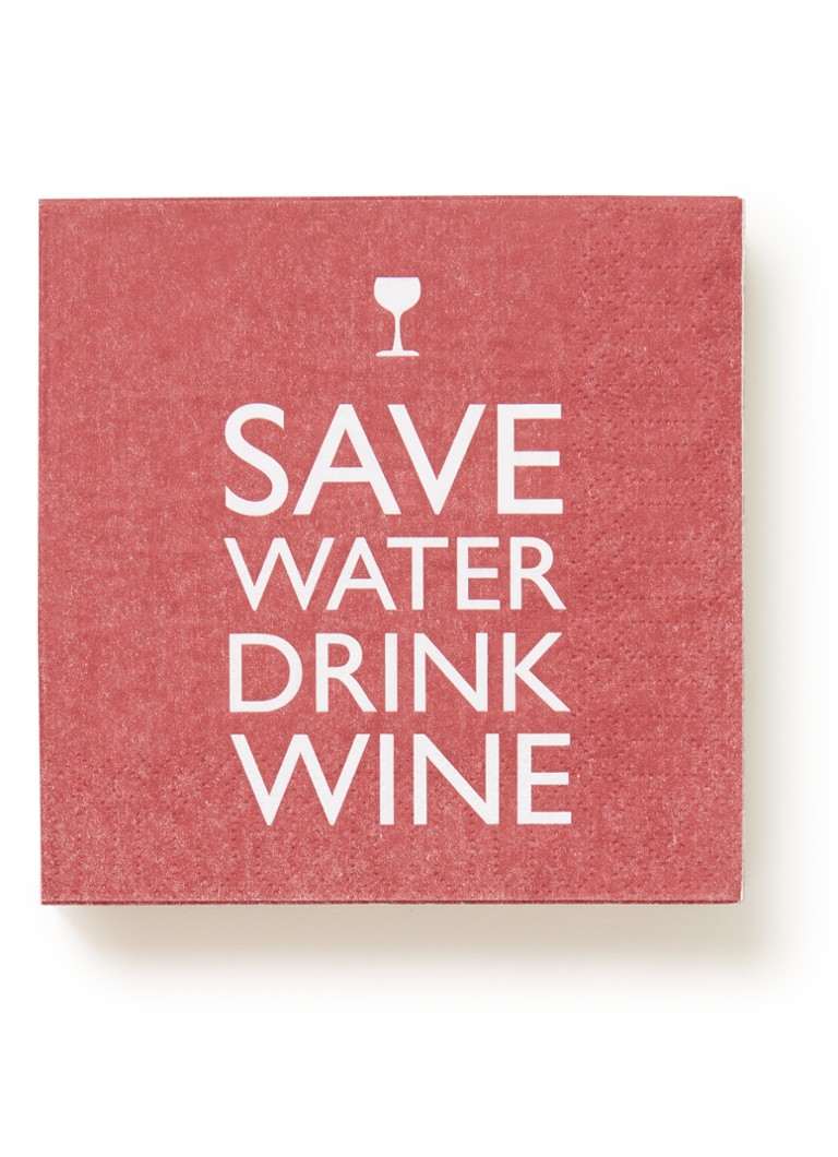 Ppd Save Water Drink Wine servetten 25 x 25 cm Steenrood - Deal