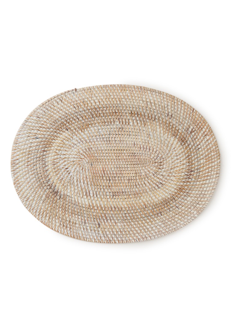 Tiseco Placemat van rotan 40 x 30 cm Wit - Deal
