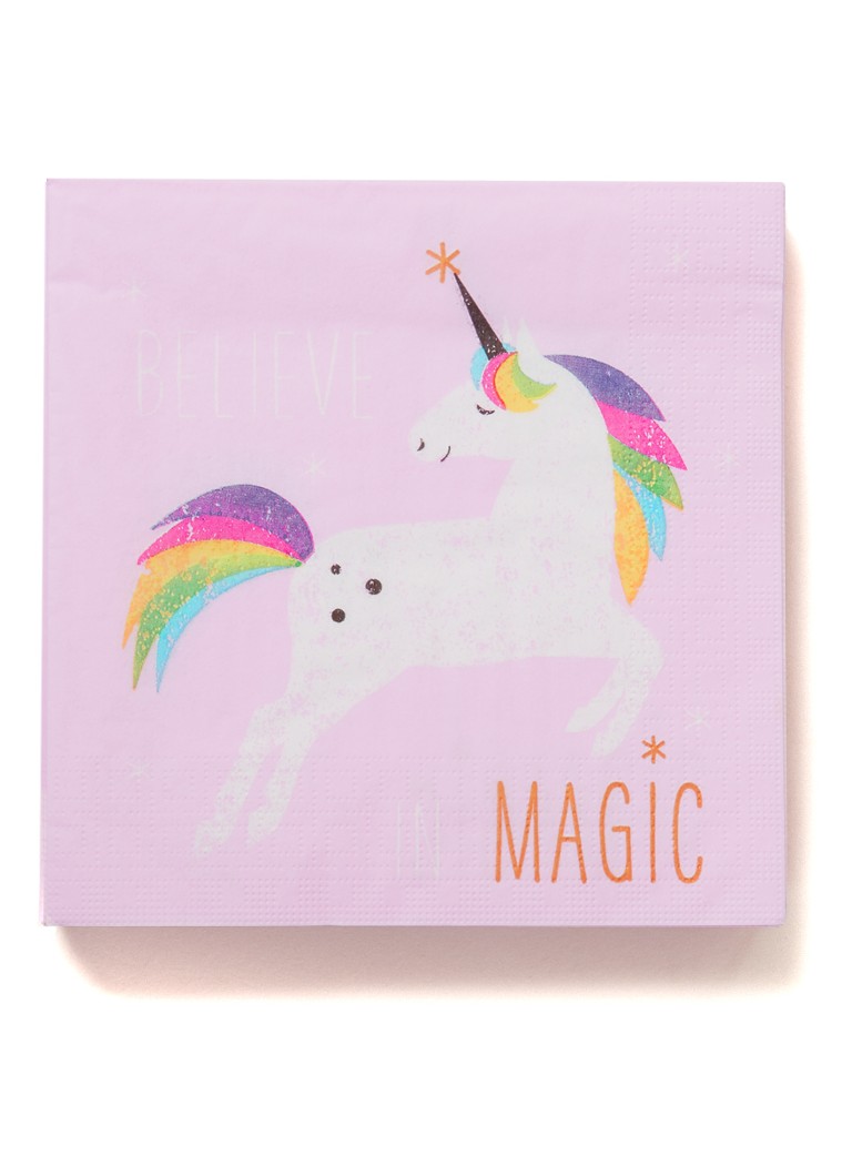 Ppd Unicorn servetten 33 x 33 cm Roze - Deal