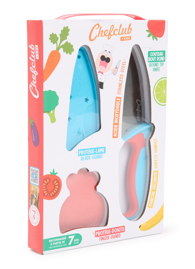 Chefclub Kindermes met vingerbeschermer 23 cm Blauw - Deal