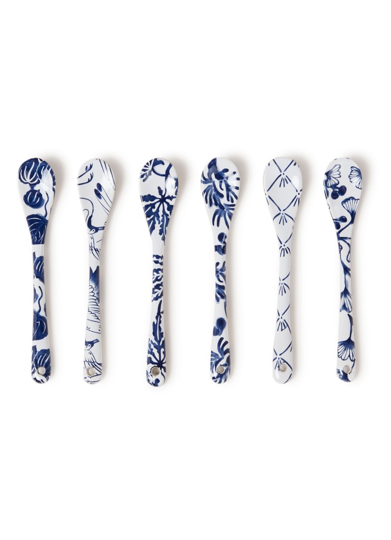 Tokyo Design Studio Flora Japonica theelepel set van 6 Wit - Deal