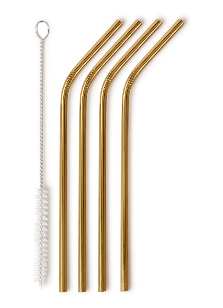 Point-Virgule Cocktailrietjes in set van 4 Goud - Deal