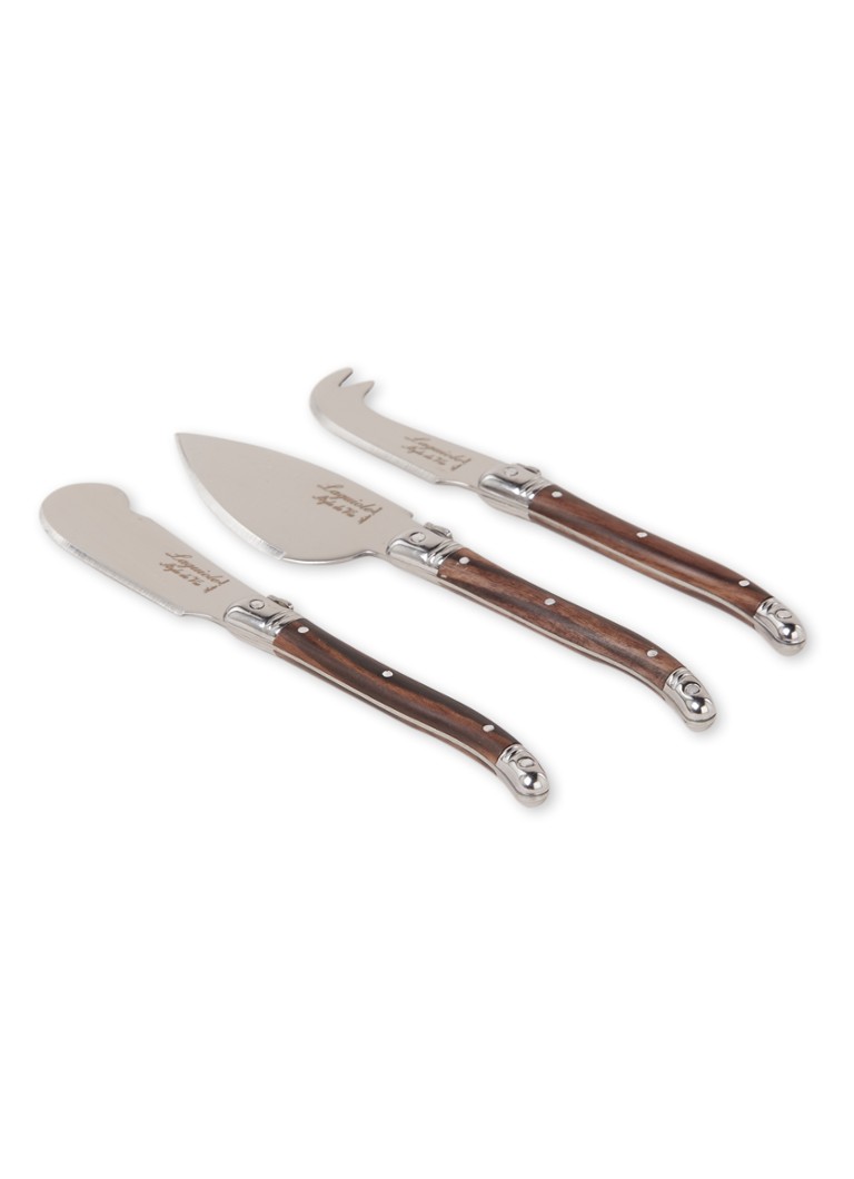 Laguiole Style de Vie Kaasmes set van 3 Donkerbruin - Deal