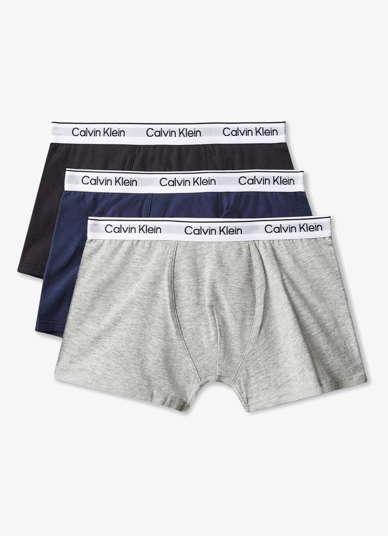 Calvin Klein Jongens Modern boxer met logoband in 3-pack in de kleur Donkerblauw