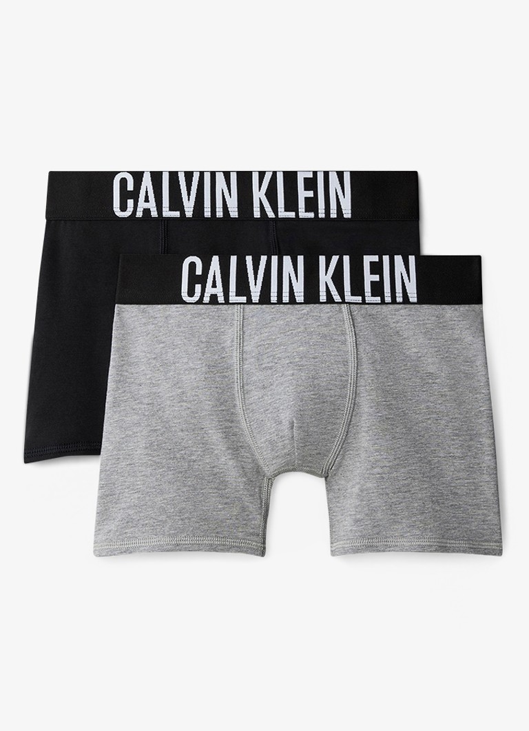 Calvin Klein Jongens Boxershorts met logoband in 2-pack in de kleur Grijs
