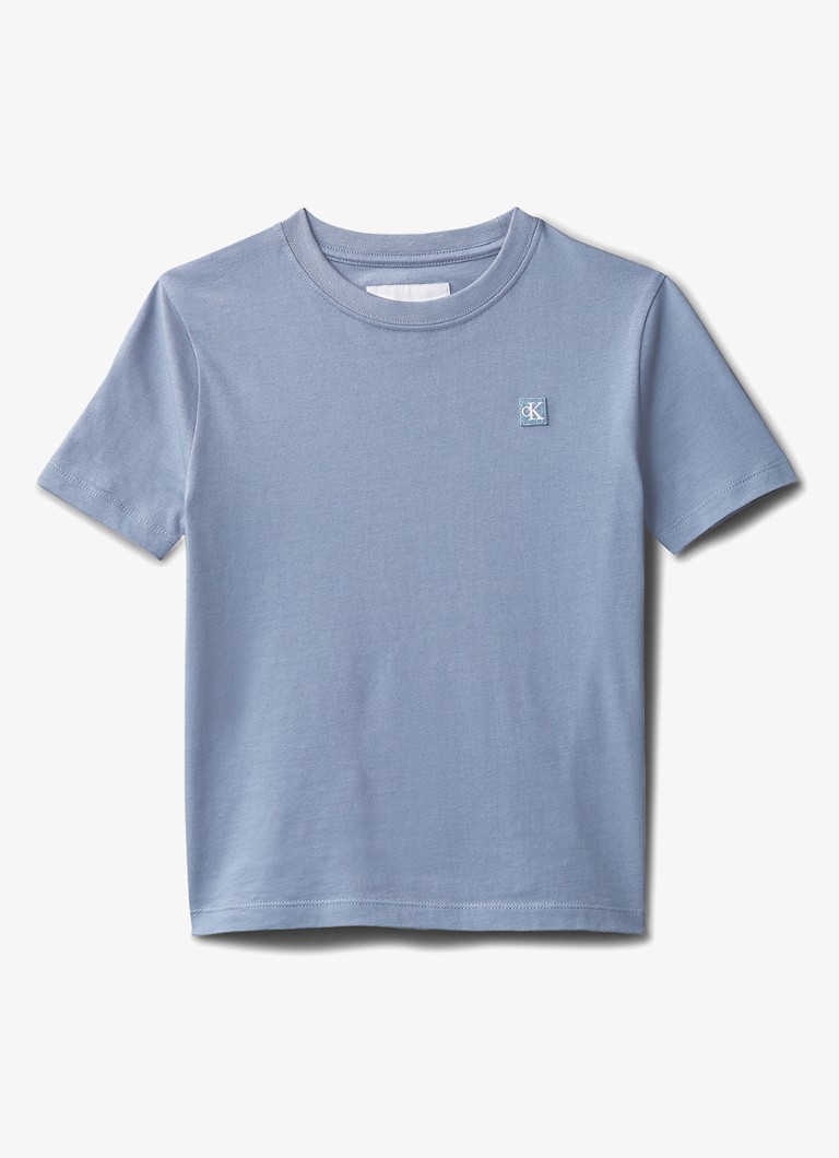 Calvin Klein Jongens T-shirt met logo in de kleur Blauwgrijs