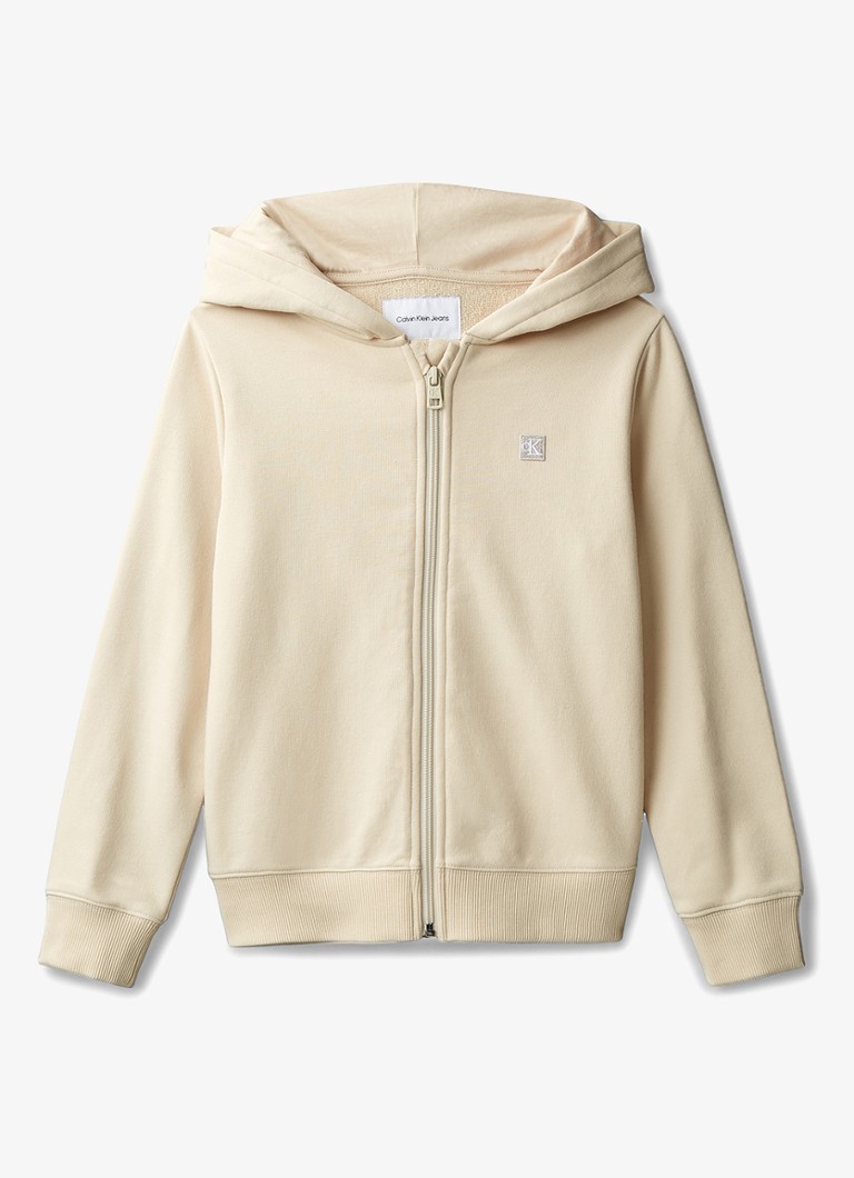 Calvin Klein Meisjes Sweatvest met logo in de kleur Beige