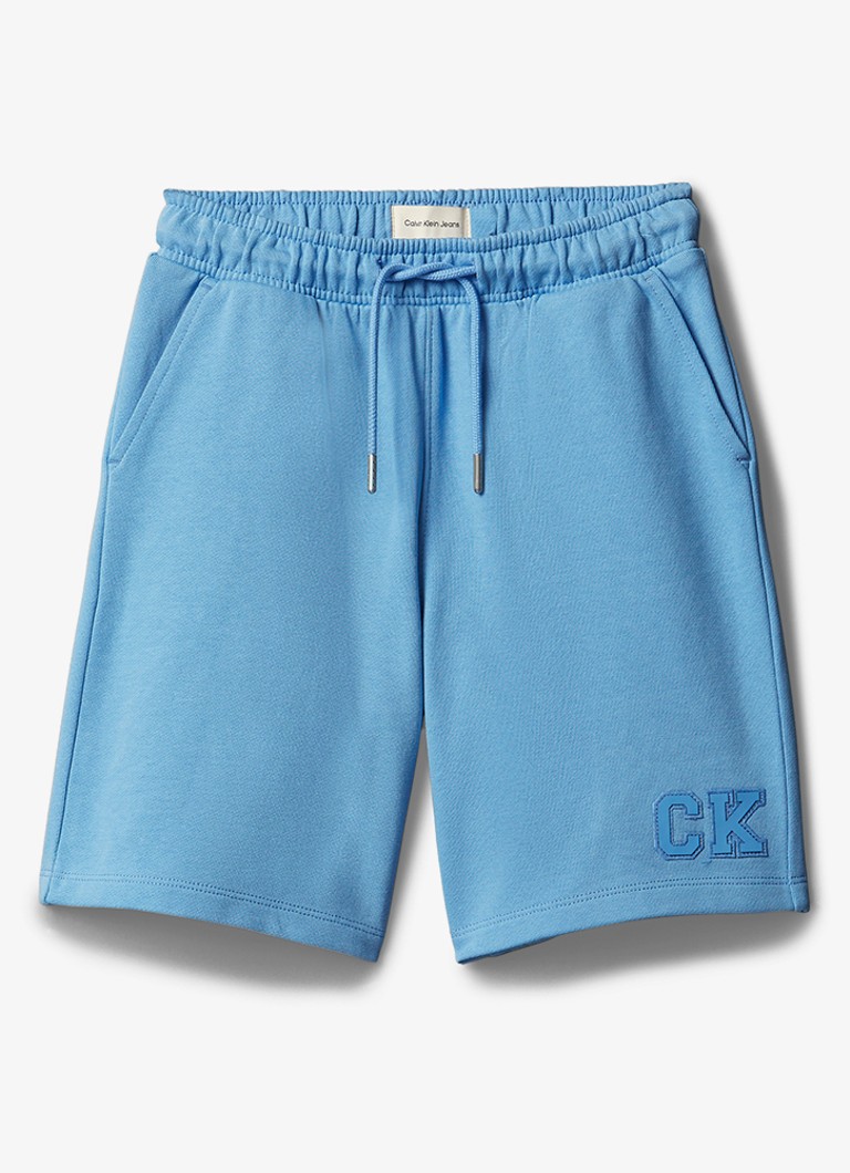 Calvin Klein Korte joggingbroek met logo in de kleur Blauw