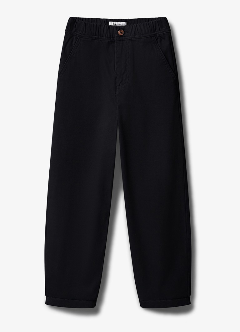 Calvin Klein Jongens Straight leg chino met logo in de kleur Pvh Black-Beh / Zwart