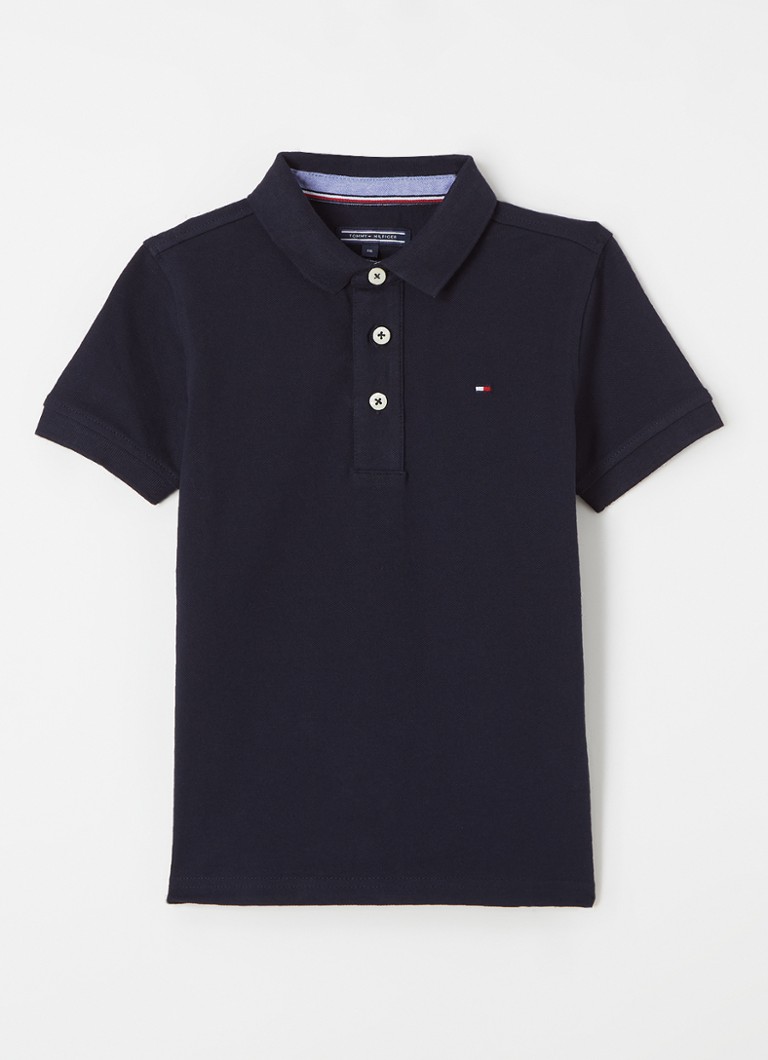 Tommy Hilfiger Jongens Polo van piqué katoen in de kleur Sky Captain