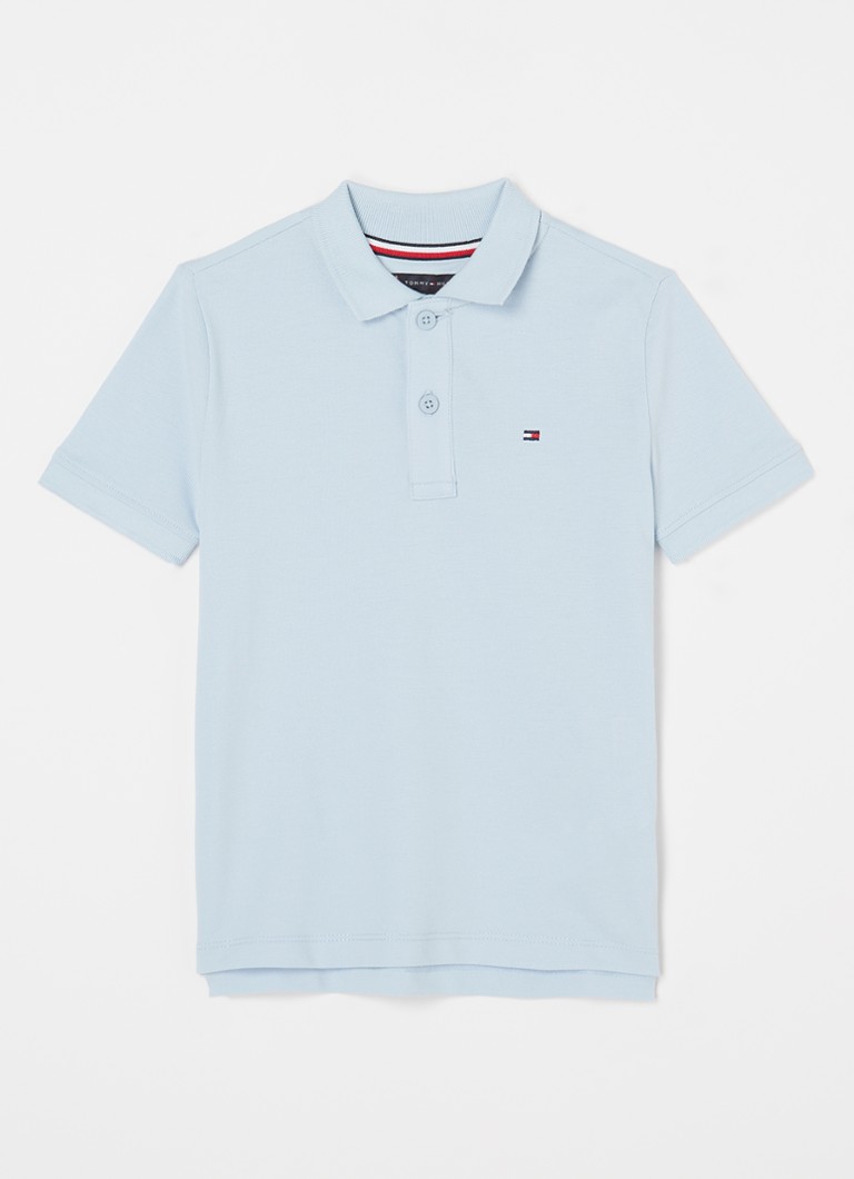 Tommy Hilfiger Jongens Polo van piqué katoen in de kleur Breezy Blue