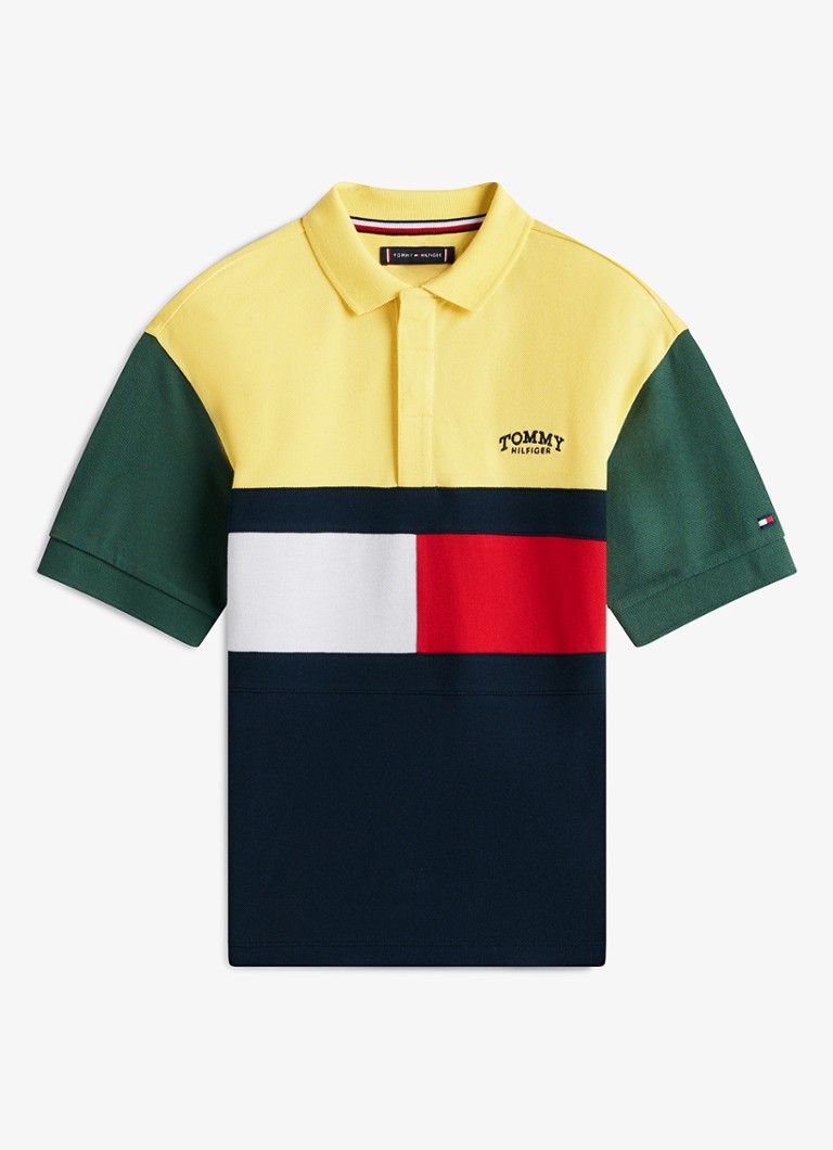 Tommy Hilfiger Jongens Polo met logo in de kleur Geel
