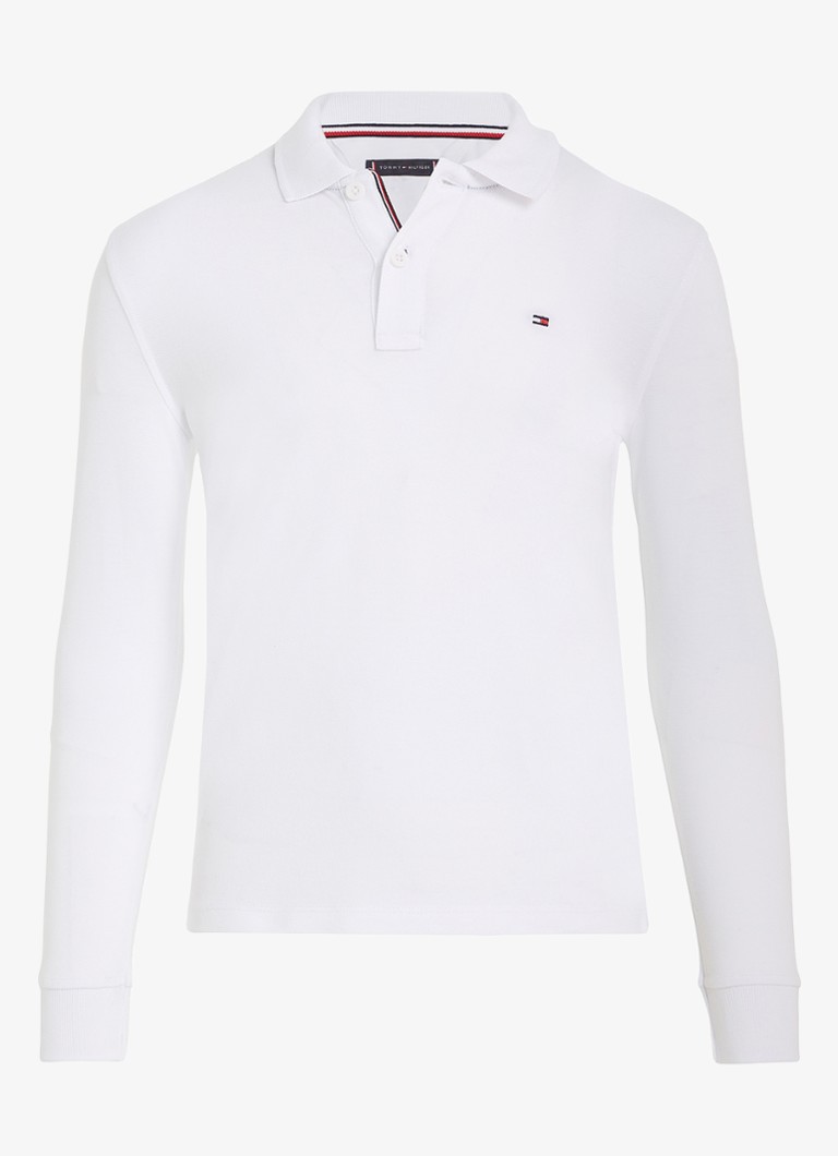 Tommy Hilfiger Jongens Regular fit polo met logo in de kleur Wit