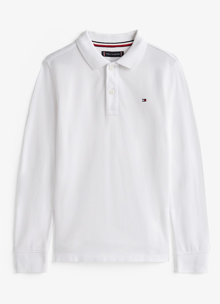 Tommy Hilfiger Jongens Regular fit polo met logo in de kleur Wit