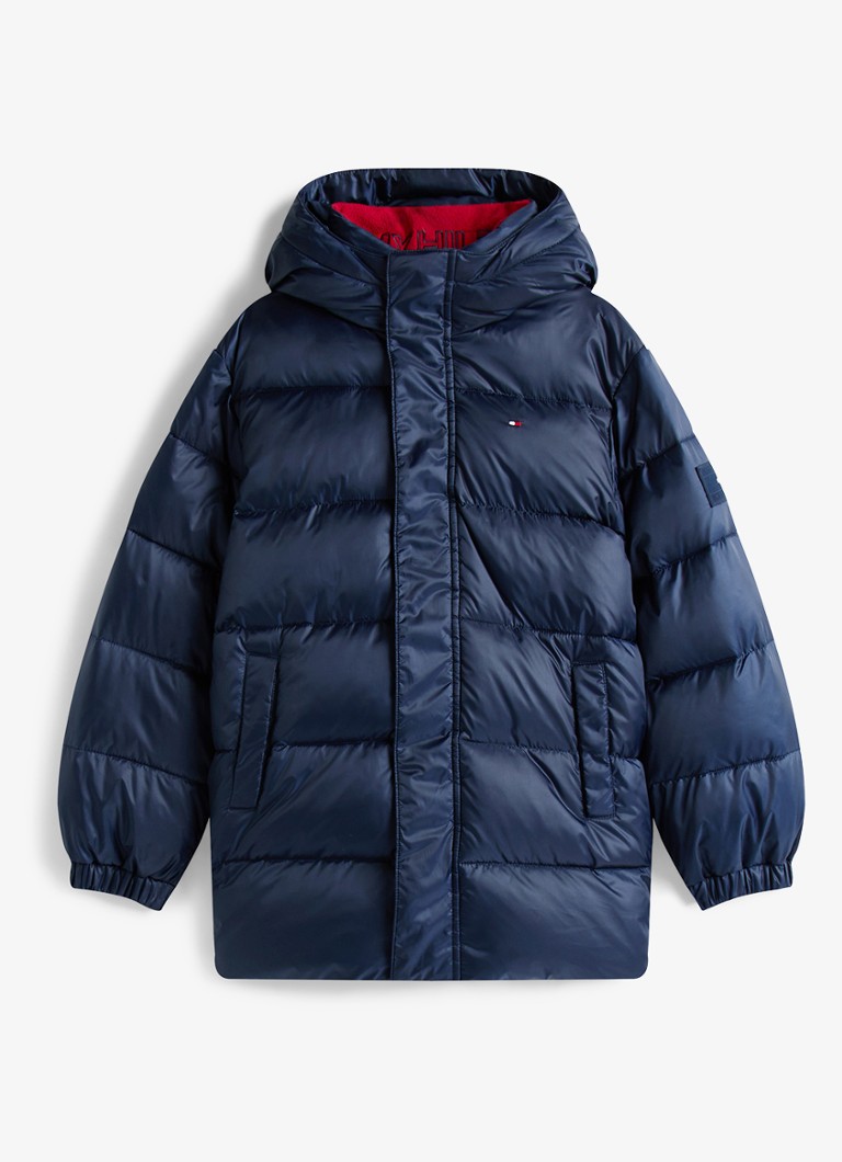 Tommy Hilfiger Jongens Essential parka met capuchon in de kleur Dark Blue-C1G