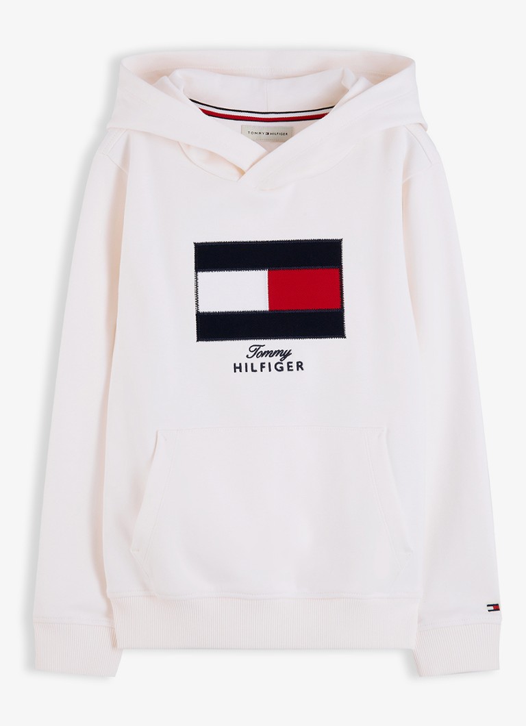 Tommy Hilfiger Meisjes Hoodie met logo in de kleur Wit