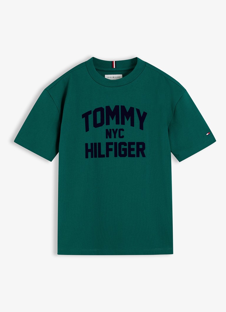 Tommy Hilfiger Meisjes T-shirt met logo in de kleur Groen