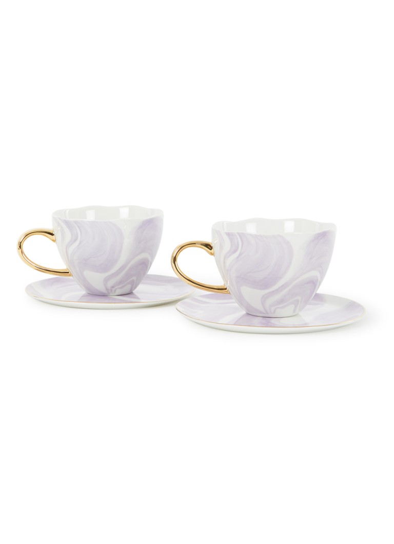 Urban Nature Culture Good Morning mok en schotel 35 cl set van 2 in geschenkdoos Violet - Deal