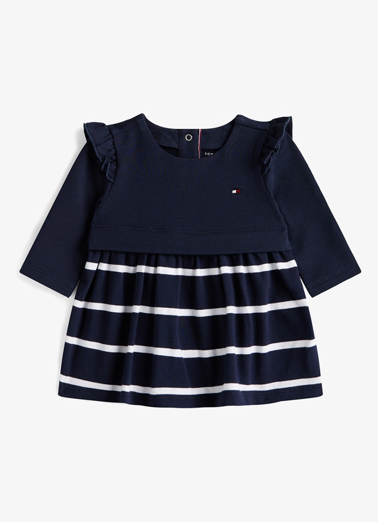 Tommy Hilfiger Meisjes Jurk met streepprint in de kleur Donkerblauw