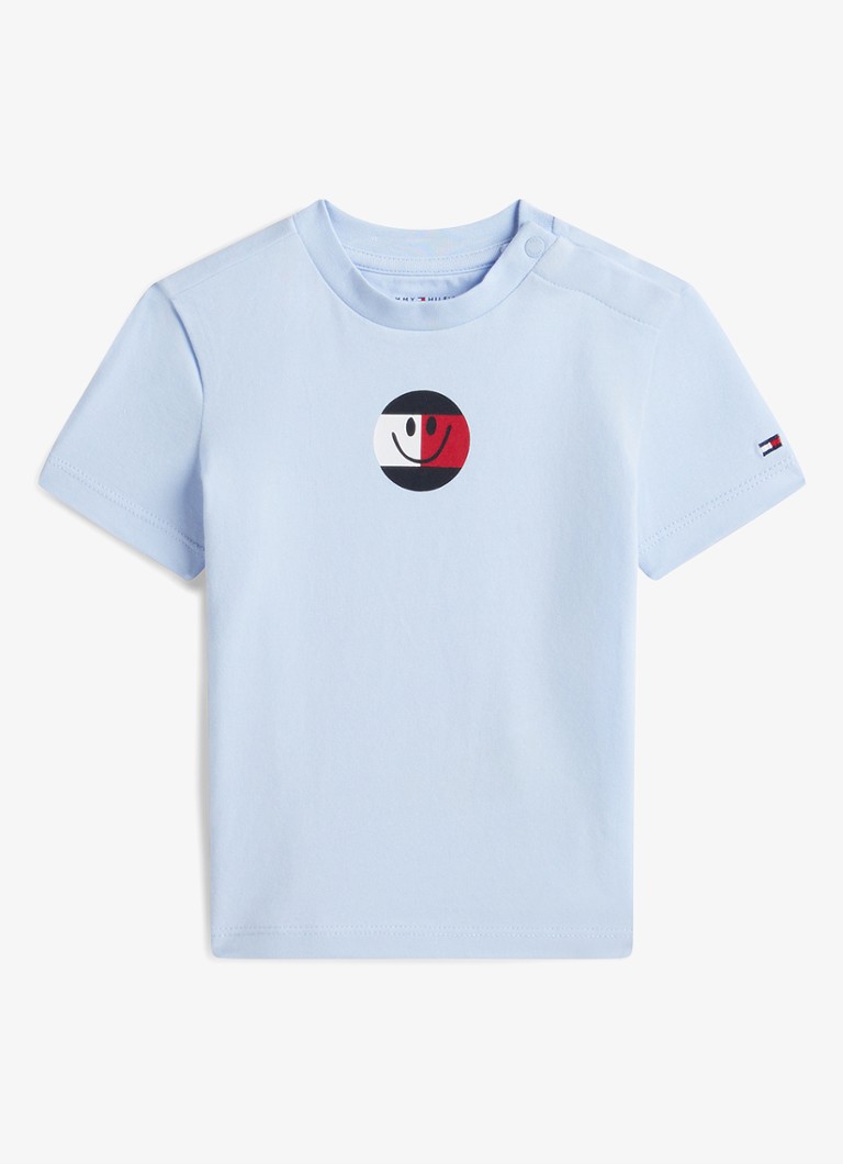 Tommy Hilfiger Meisjes T-shirt met logo in de kleur Lichtblauw