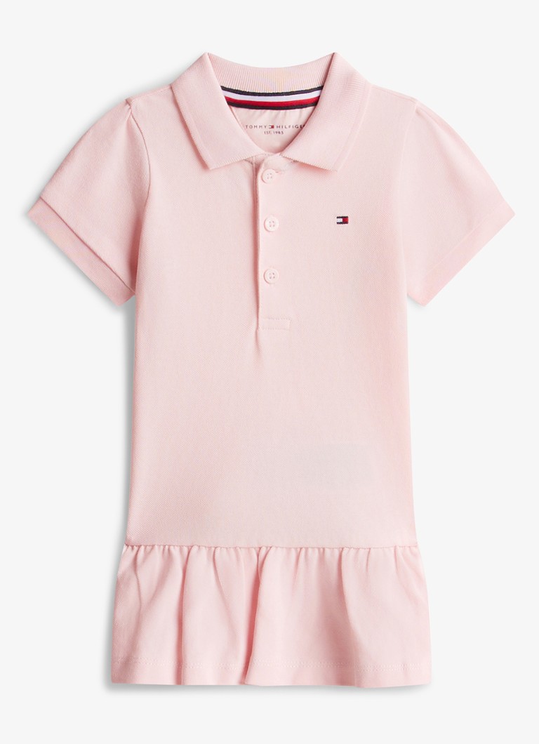 Tommy Hilfiger Meisjes Mini jurk met polokraag in de kleur Roze
