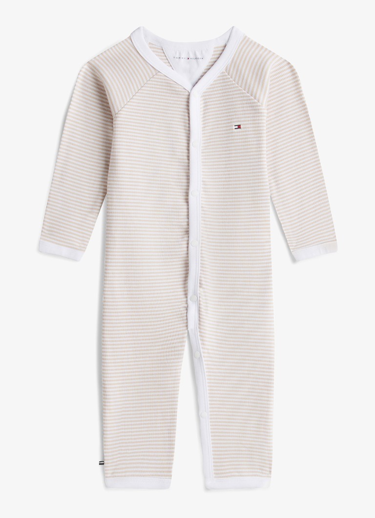 Tommy Hilfiger Meisjes Babypak met streepprint in de kleur Beige