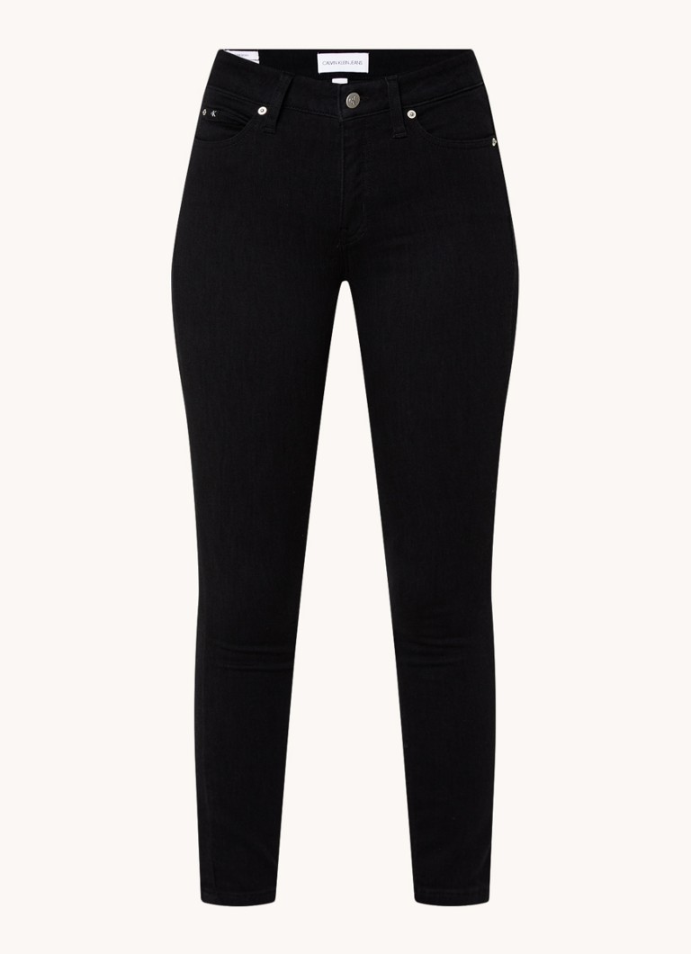 Calvin Klein Dames Mid waist skinny jeans met gekleurde wassing in de kleur Zwart