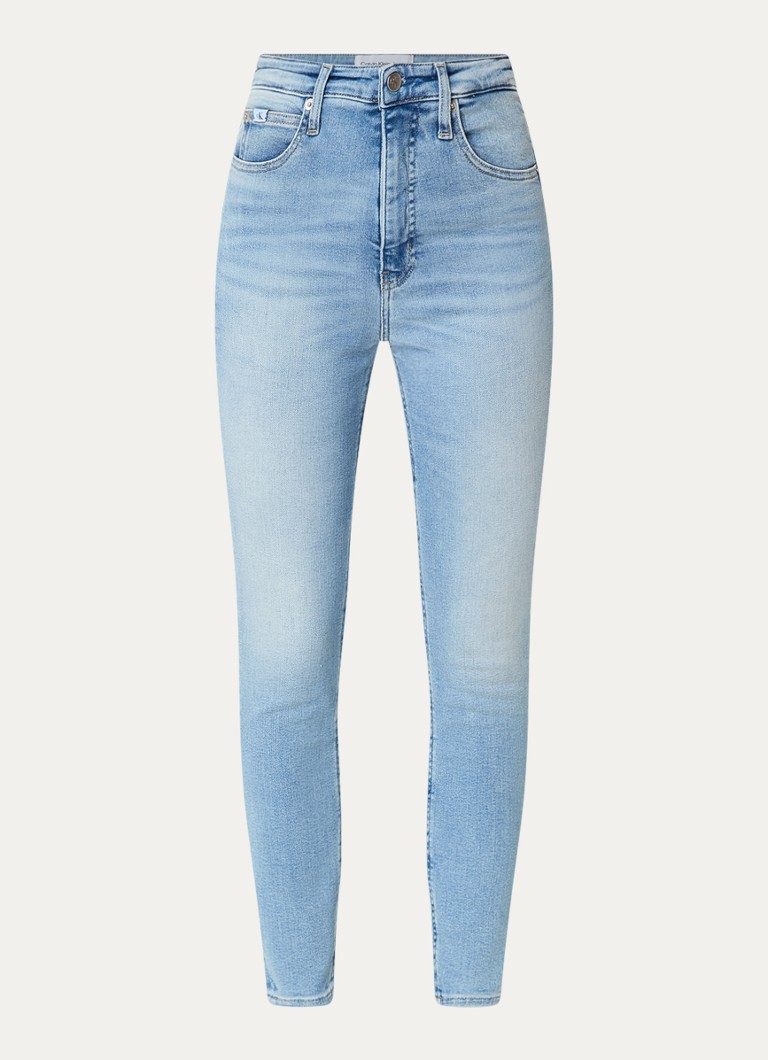 Calvin Klein Dames High waist skinny jeans met lichte wassing in de kleur Indigo
